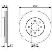 Resim Ön Fren Diski 262Mm Sağ Sol Takım Honda Jazz Cıty 2009-2020 Bosch 