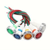 Resim Kırmızı Yeşil Sarı 10mm Gösterge Işığı 5 Adet 12V Tel Sinyal Lambası 