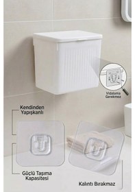 Resim Banyo Çöp Kovası Ve Klozet Fırçası Duvara Yapıştırmalı Antrasit Fırça Antrasit-beyaz 
