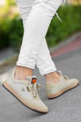 Resim BOUIS Erkek Bej Casual Bağcıklı Fileli Terletmez Esnek Sneaker Lifestyle Klasik Spor Ayakkabı 
