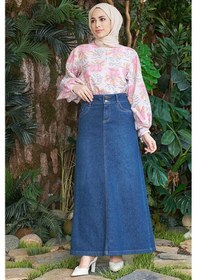 Resim 2058-denim Etek Koyu Mavi Koyu Mavi 