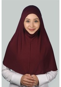 Resim Altobeh Hazır Türban Peçeli Pratik Eşarp Tesettür Nikaplı Hijab - Namaz Örtüsü Sufle (XL) - Bordo 