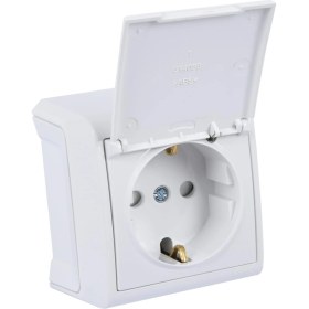 Resim Beyaz Kapaklı Topraklı Priz Çarpma Karşıtı 