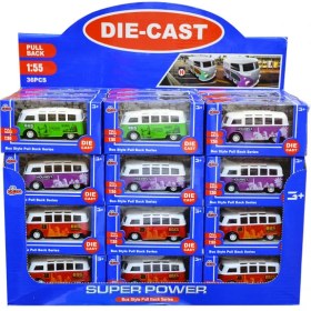 Resim Vardem Oyuncak 1536Vr Çek-Bırak Kutulu 1:55 Metal Otobüs (1 Adet) 