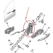 Resim Peugeot 2008 (2020-2023) Sol Arka Kapı Kilidi (Orijinal) 