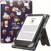 Resim Kindle & Kobo E-Okuyucular için 15.24-17.27cm Boyutunda Premium Suni Deri Kılıf - El Kayışı ve Katlanabilir Stand ile Uyumlu, Çizilme Koruması 