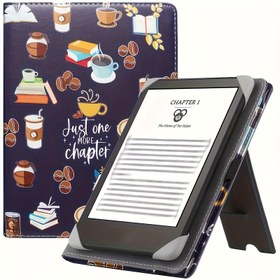 Resim Kindle & Kobo E-Okuyucular için 15.24-17.27cm Boyutunda Premium Suni Deri Kılıf - El Kayışı ve Katlanabilir Stand ile Uyumlu, Çizilme Koruması 