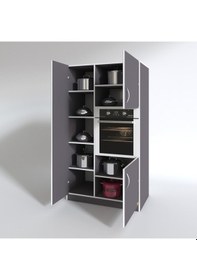 Resim Kenzlife ankastre fırın dolabı banu gri mutfak banyo kiler 