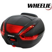 Resim Wheelıe Xt62-b 38 Litre Motosiklet Arka Çanta Tak Çıkart Özellikli Siyah Su Geçirmez Abs Top Case Üniversal 
