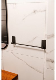 Resim Zift Unique Paslanmaz Çelik Mat Siyah Banyo Aksesuar Takım-havluluk-tuvalet Kağıdı Askısı-lif & Bornoz Set Diğer 