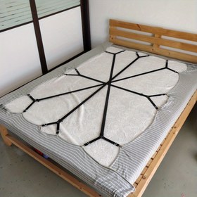 Resim 4lü/1'li paket, Ayarlanabilir Yatak Çarşafı Askıları, Naylon Örgü Çarşaf Tutucu Bantları, 16 Klipli, Uygun Çarşaflar için, Yalnızca El Yıkama, Siyah/Beyaz 