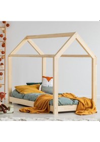 Resim Markaawm Markaawm Çocuk Yatak Dark Montessori Karyola Doğal Ahşap Beşik Akçaağaç 