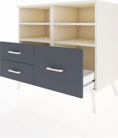 Resim Hyperion Şifonyer 4 Raflı 3 Çekmeceli 88x44x80 Aytaşı-aytaşı/antrasit Aytaşı/antrasit 