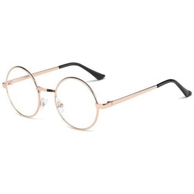 Resim NİYENABEAUTY Unisex Gold Yuvarlak Şeffaf Gözlük 