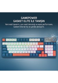Resim Gamepower Gasket Elite X RGB Wireless/Bluetooth/Kablolu Mekanik Hot-Swap Yağlı Switch Gasket Gaming Klavye 