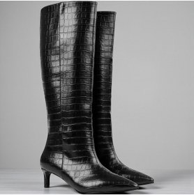 Resim runa shoes kroko detay topuklu çizme 