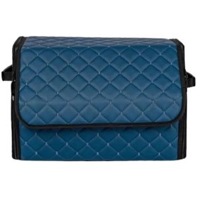 Resim Oto Bagaj Organizeri Kapitone Deri Çanta Petrol Mavisi 1 Adet 