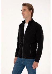 Resim U.S. Polo Assn. Erkek Regular Fit Siyah Polar Örme Hırka 50313779-VR046 