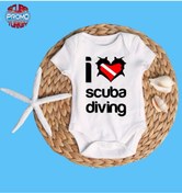 Resim SCUBAPROMO Love Scuba Diving Baskılı Bebek Zıbın 