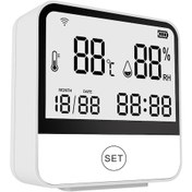 Resim Samdoo Akıllı Wifi Termometre Ve Nem Ölçer - Lcd Ekranlı, Uzaktan İzleme, Alarm Özellikli 