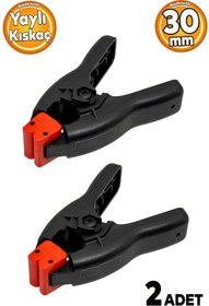 Resim Badem10 Yaylı Kıskaç Mandal Pro El Tip İşkence Siyah Klips Hobi 30 mm 2 ADET 