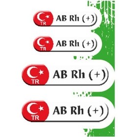 Resim Kan Grubu Iıı Ab Rh(+) Beyaz Dörtlü Damla Etiket 