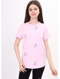 Resim Toontoy Kids Toontoy Kız Çocuk Baskılı Tişört Açık Pembe 