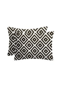 Resim Ranforce Kumaşından Gizli Fermuarlı Yastık Kılıfı 50x70 2 Adet Siyah - Beyaz 