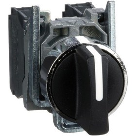 Resim Schneider Electric Xb4bd53, Siyah Eksiksiz Mandal Buton Ø22 3 Konumlu Yaylı Dönüş 2na 