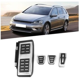 Resim Vw Golf 7 8 Passat B8 Tiguan 2 Touran 2 T-roc T-cross Arteon Polo 5 Uyumlu Geçme Manuel Pedal Seti 4 Parça Siyah Krom 