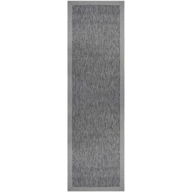 Resim Güven Collection Nature Rustic Bordürlü Sisal Halı Gri 80x300 cm 