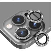 Resim KVK Privacy Apple iPhone 13 Pro Max / 13 Pro Uyumlu Grafit Taşlı Kamera Lensi Koruyucu 