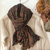 Resim 1 Adet Kadınlar İçin Şık Vintage Çiçekli Pilili Yumuşak Şal Büyük Boy 180*90cm Bohem Patchwork Tasarım Uzun Günlük Kullanım için Sıcak Eşarp Moda Çok Amaçlı Sonbahar Kış Başörtüsü Güneşlik Plaj Havlusu, Randevu, Tatil, Seyahat, Fotoğrafçılık, Festival Hediyesi 
