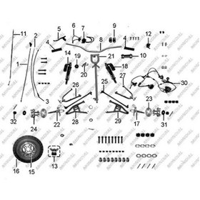 Resim MONDİAL 350 SAFARI ÖN ROT MİLİ KOMPLE 245 MM 