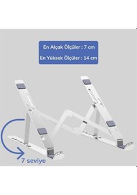 Resim Ayarlanabilir Dizüstü Destek Tabanı Tamamen Katlanabilir Taşınabilir Laptop Yükseltici 