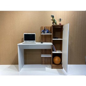 Resim Bicabin Bicabin Narin Trend Raflı Dolaplı Çalışma Masası Garda Beyaz Beyaz - Ceviz 