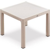 Resim Classi 90G Rattan 90 Cm Kare Camli Masa - Kapoçino 