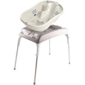 Resim Okbaby Bebek Banyo Seti Onda Dijital Termometreli Çift Yönlü Bebek Küveti K. Beyaz & Bebek Küvet Taşıyıcı 