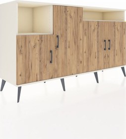 Resim Kronos Konsol 5 Raflı 4 Kapaklı 176x59x99 Aytaşı-çam/aytaşı Aytaşı-çam/aytaşı 