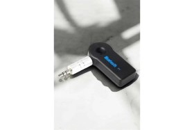 Resim FRY Kablosuz Bluetooth Aux Araç Kiti Siyah Hafıza Kartlı 