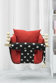 Resim Sallansana Siyah Yıldız Kırmızı Kombin Dream Swing Salıncak 
