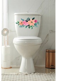 Resim Sof Renkli Renkli Çiçekler Klozet Kapağı Ve Banyo Sticker 