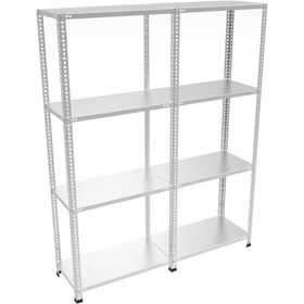 Resim Raf Burada 4 Katlı Duble Galvaniz Çelik Raf - Depo, Arşiv, Kiler, Dosya, Market Rafı-31x75x150 cm- 1.00 mm 
