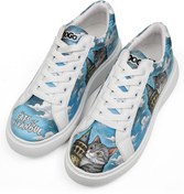 Resim Dogo Kadın Vegan Deri Beyaz Sneakers - Galata Cat Tasarım 