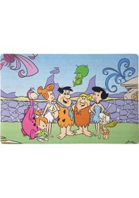 Resim Çakmaktaşlar Temalı Dekoratif Çok Amaçlı Kapı Önü Paspas Banyo Çok Renkli 