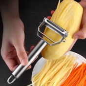 Resim Restoranlar ve yemek kamyonları için mutfak aleti olarak kullanılan, çok amaçlı meyve sebze melon dilimleyici, patates soyacak, sebze soyacak, paslanmaz çelik bıçaklı 1 adet soyacak 