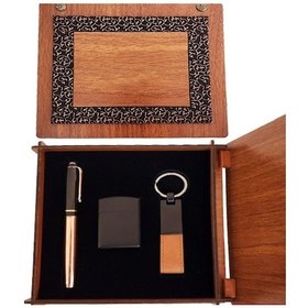 Resim Dekoratif Ahşap Kutulu Bakır Roller Kalem Taba Renk Anahtarlık Ve Çakmak Set 02-10mm 5yards 