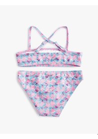 Resim Koton Bikini Takımı Fırfırlı İnce Askılı Pembe Desenli 4skg00001mm Pembe 