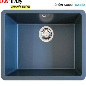 Resim Öztaş ÖZ-43a Granit Mutfak Eviye Antrasit Tek Gözlü 43 x 55 CM 