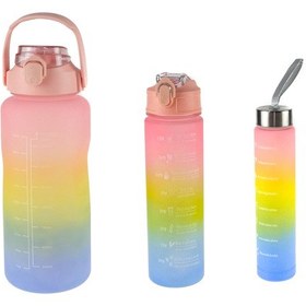 Resim Matara Üçlü Set 2000 Ml 900 Ml 300 Ml Pembe 